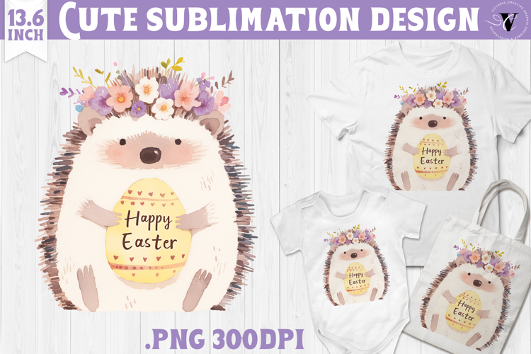 Watercolor Hedgehog | Easter clipart | Happy Easter