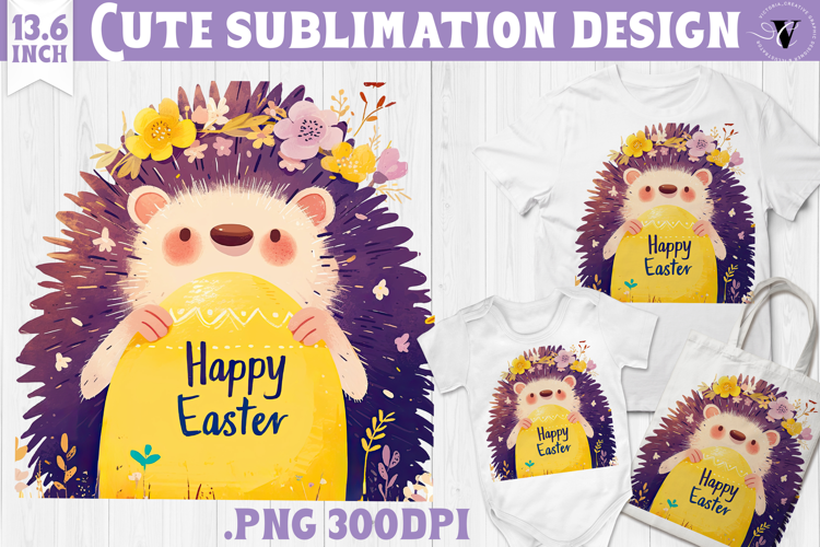 Watercolor Hedgehog | Easter clipart | Happy Easter