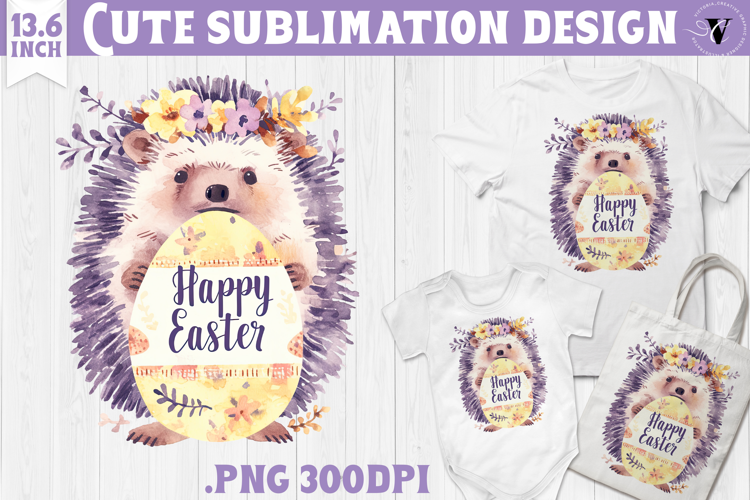 Watercolor Hedgehog | Easter clipart | Happy Easter