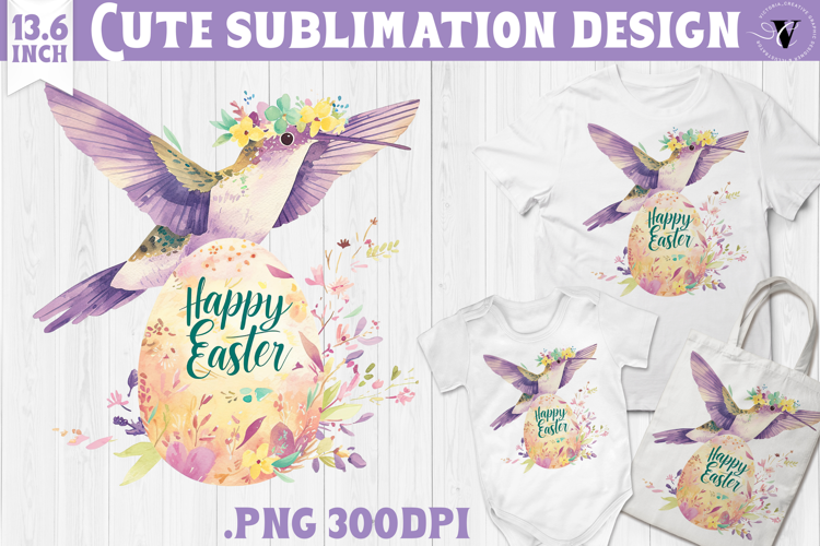 Watercolor Hummingbird | Easter clipart | Happy Easter
