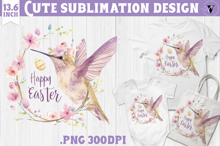 Watercolor Hummingbird | Easter clipart | Happy Easter