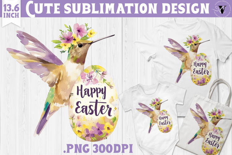 Watercolor Hummingbird | Easter clipart | Happy Easter