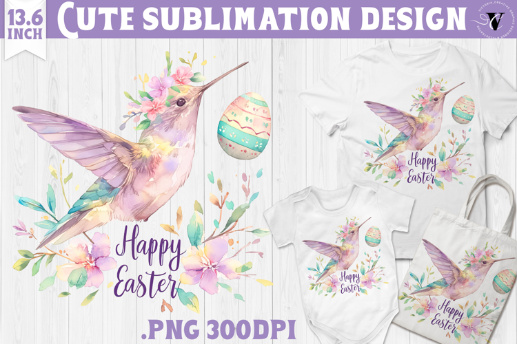 Watercolor Hummingbird | Easter clipart | Happy Easter