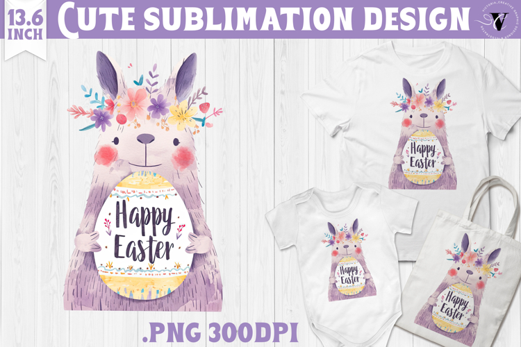 Watercolor Lama | Easter clipart | Happy Easter