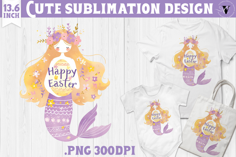 Watercolor Mermaid | Easter clipart | Happy Easter