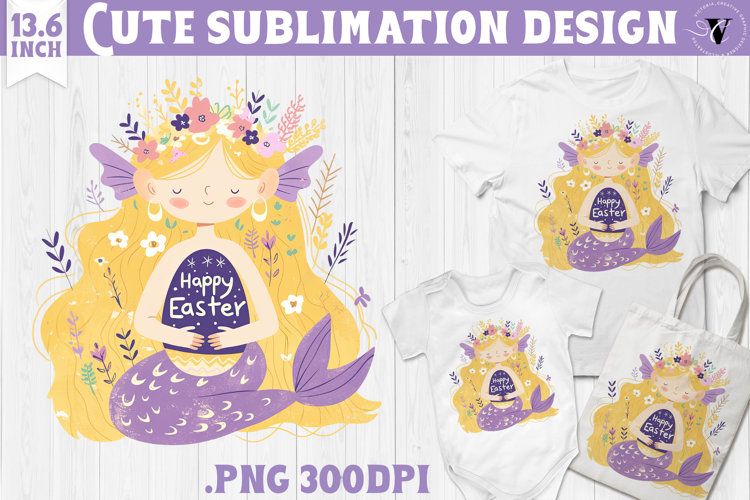 Watercolor Mermaid | Easter clipart | Happy Easter