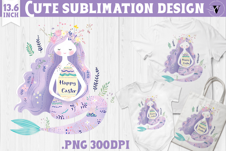 Watercolor Mermaid | Easter clipart | Happy Easter