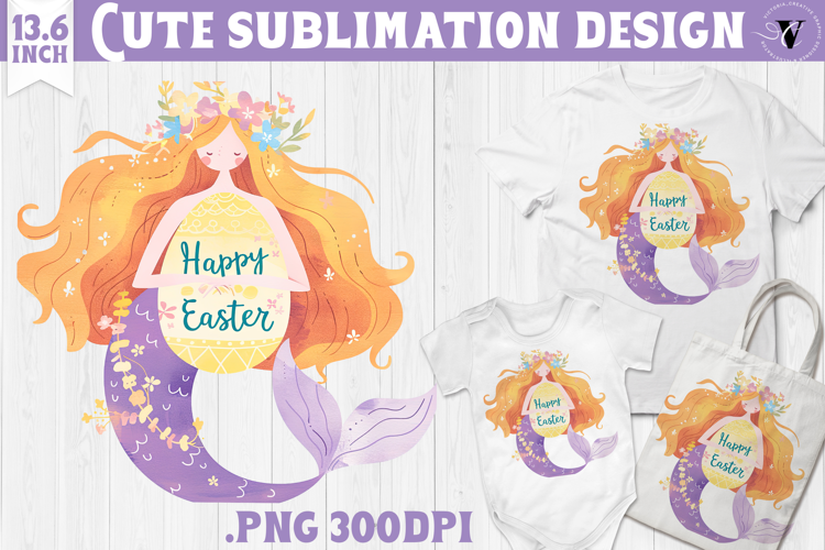 Watercolor Mermaid | Easter clipart | Happy Easter
