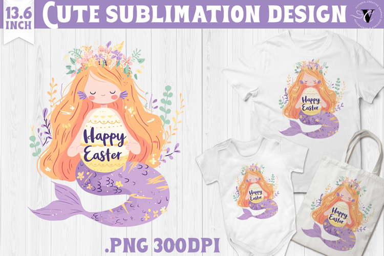 Watercolor Mermaid | Easter clipart | Happy Easter