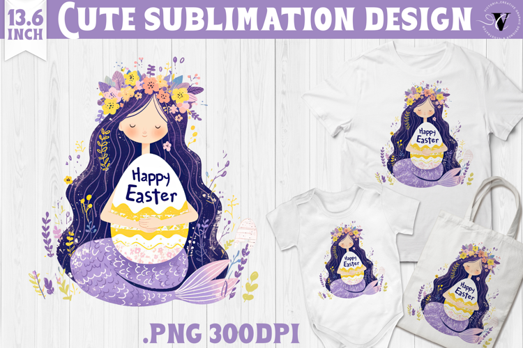 Watercolor Mermaid | Easter clipart | Happy Easter
