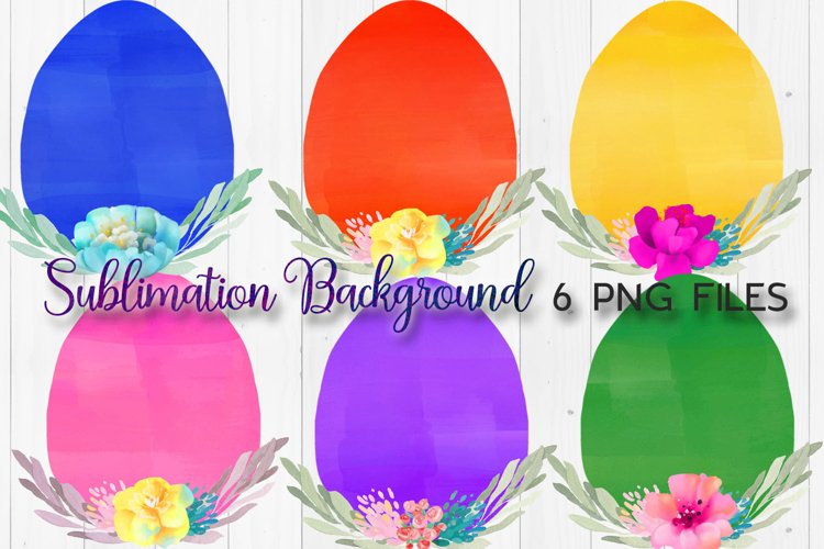 Easter Egg Floral Watercolor Sublimation Backgrounds