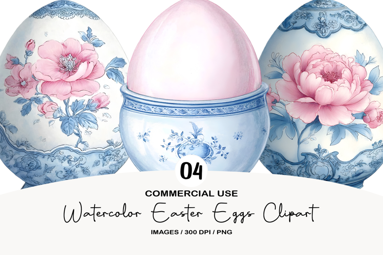 Watercolor Easter Eggs Clipart
