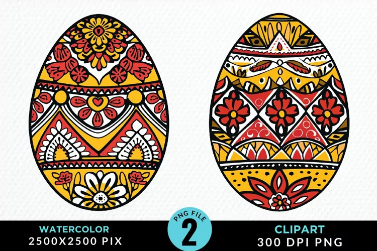 Watercolor Easter Eggs Graphic Clipart