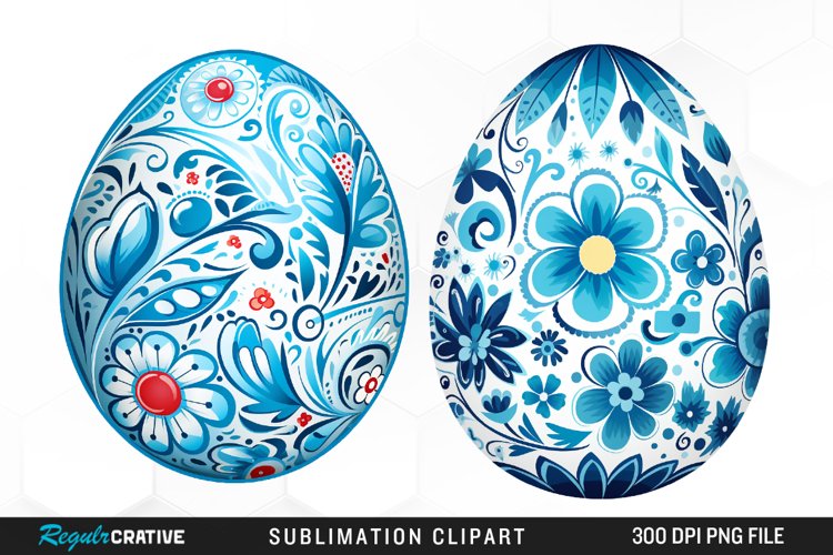 Watercolor Easter Eggs PNG Set Clipart example image 1