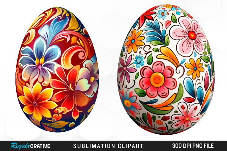 Watercolor Easter Eggs PNG Set Clipart example image 1