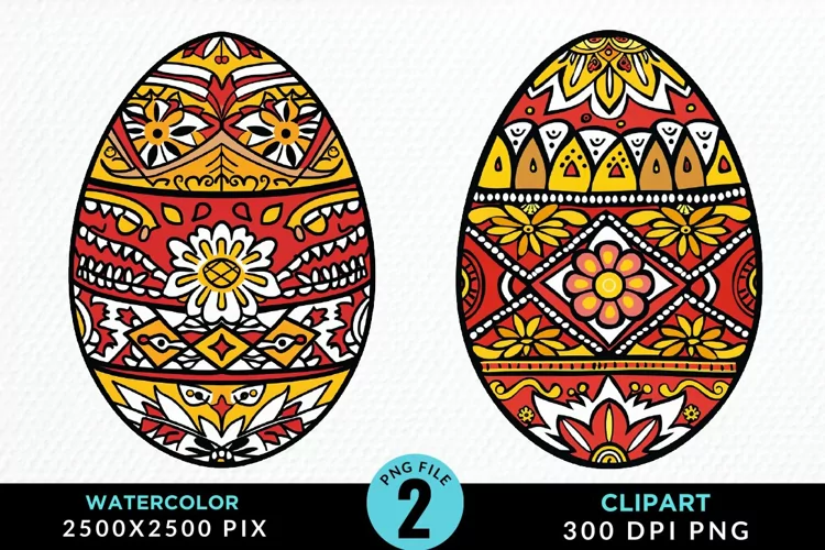 Watercolor Easter Eggs Graphic Clipart