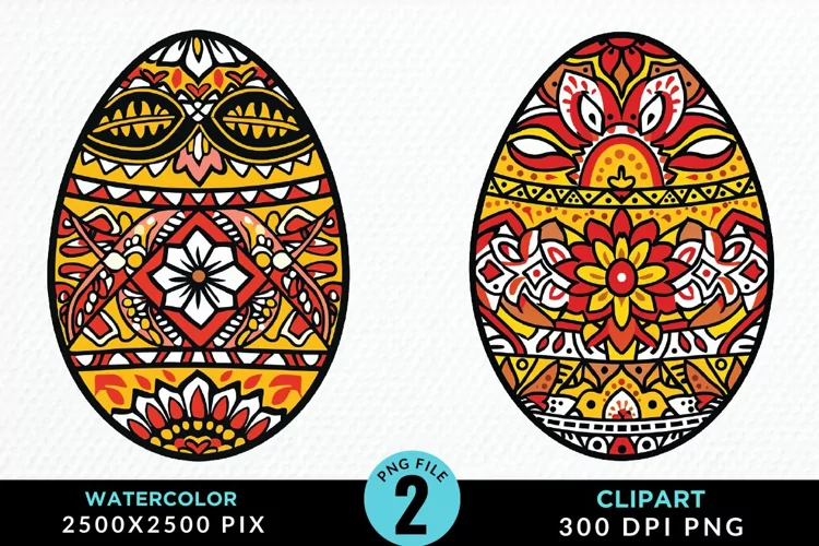 Watercolor Easter Eggs Graphic Clipart