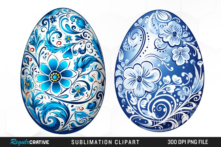 Watercolor Easter Eggs PNG Set Clipart example image 1