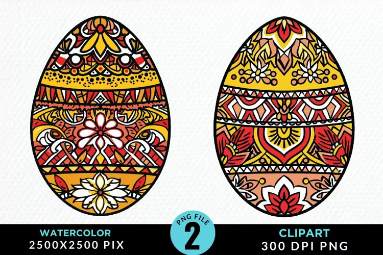 Watercolor Easter Eggs Graphic Clipart