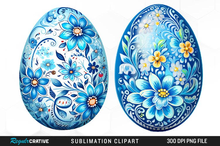 Watercolor Easter Eggs PNG Set Clipart example image 1