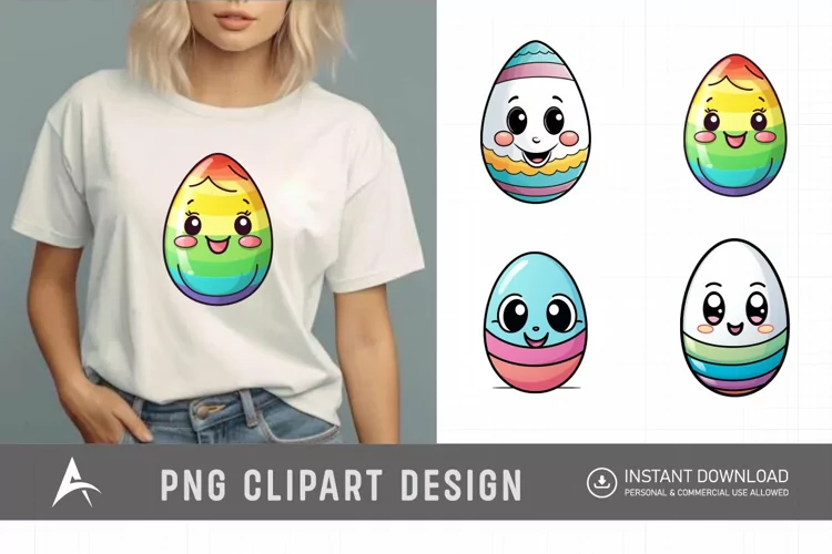 Watercolor Easter Emoji Egg Clipart