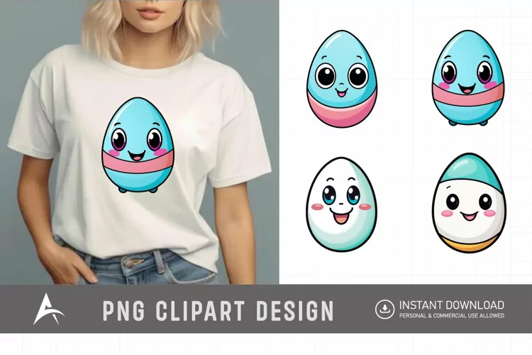 Watercolor Easter Emoji Egg Clipart