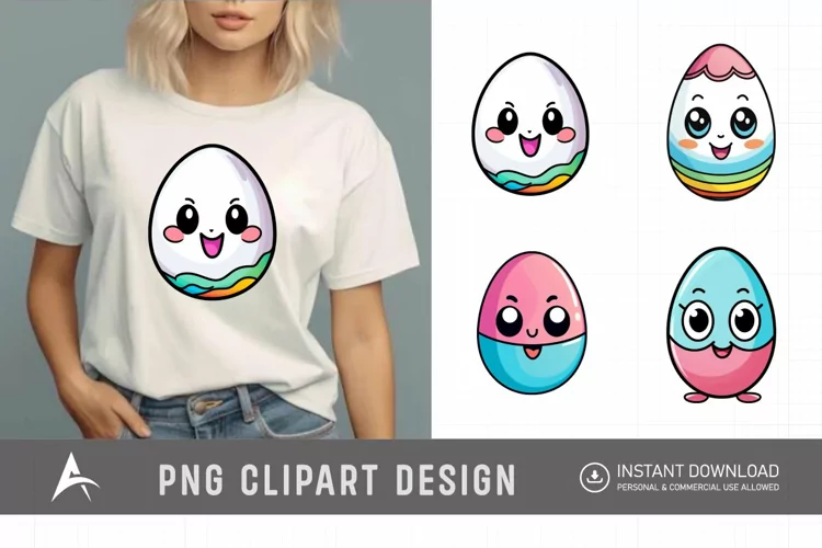 Watercolor Easter Emoji Egg Clipart