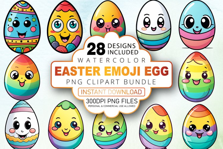 Watercolor Easter Eggs Clipart Image 11
