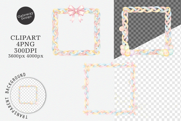 Watercolor Easter Frame Clipart