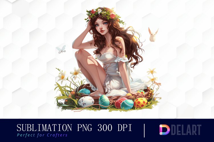 Easter Girl Watercolor Clipart