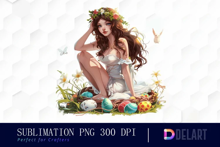 Easter Girl Watercolor Clipart