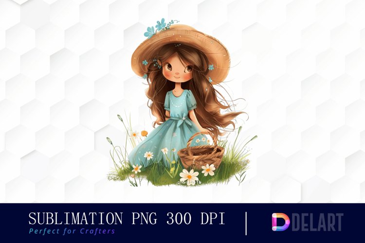 Easter Girl Sublimation PNG Clipart example image 1