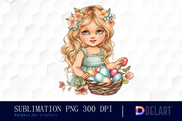 Easter Girl Watercolor Clipart