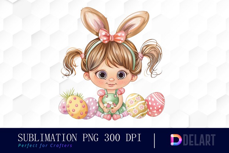 Easter Girl Design Clipart example image 1