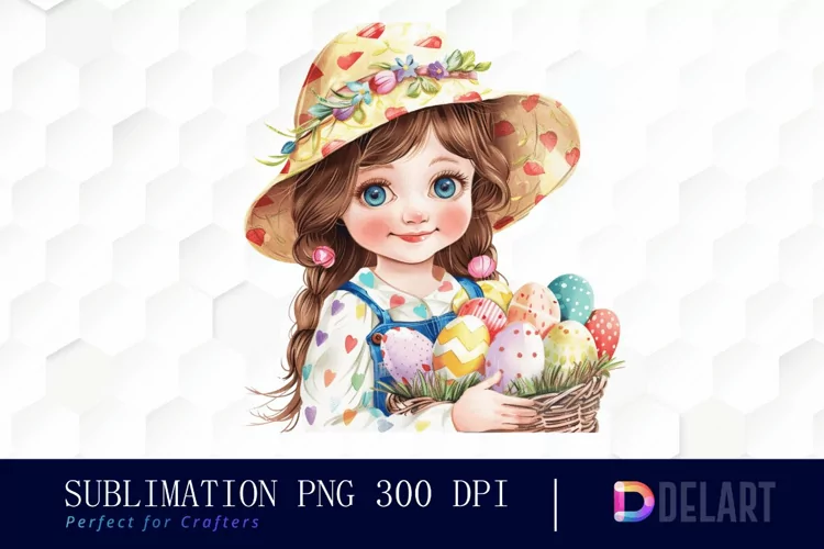 Easter Girl Sublimation PNG Clipart
