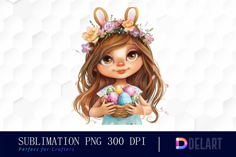 Easter Girl Sublimation PNG Clipart