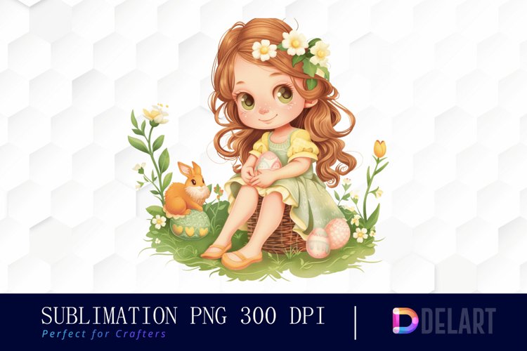 Easter Girl Illustration Clipart