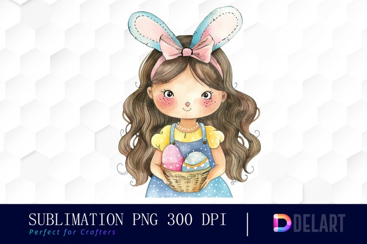 Easter Girl Watercolor Clipart