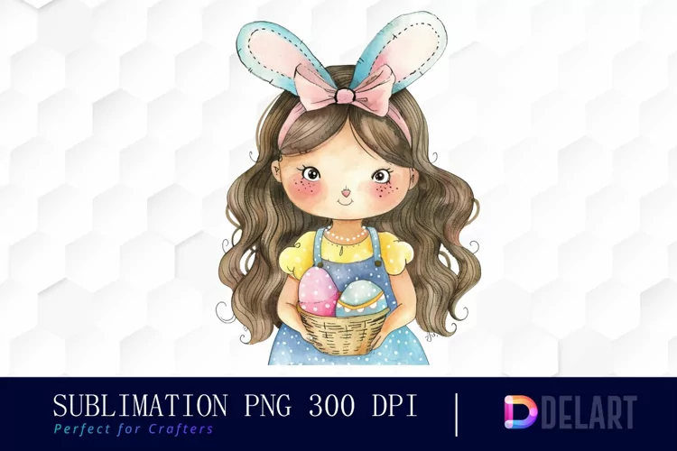Easter Girl Watercolor Clipart