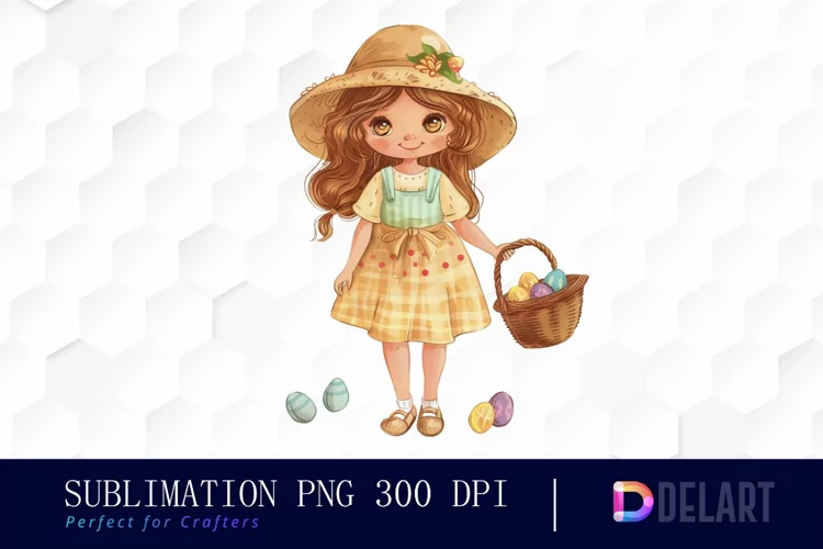 Easter Girl Sublimation PNG Clipart