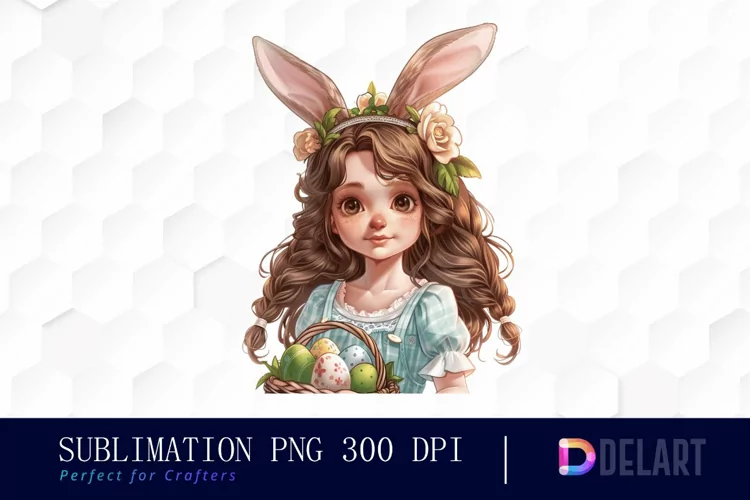 Easter Girl Watercolor Clipart