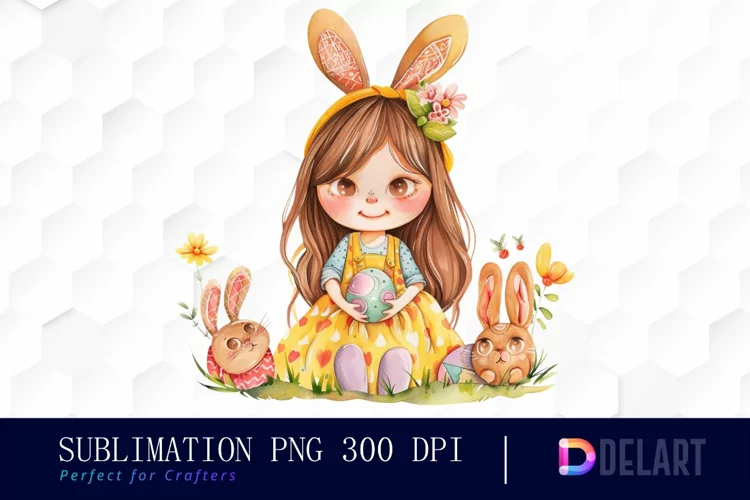 Easter Girl Graphics Clipart
