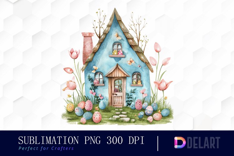 Easter House Illustration Clipart