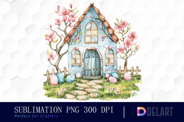 Easter House Illustration Clipart