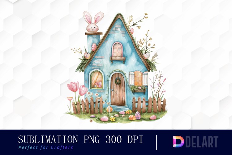 Easter House Illustration Clipart