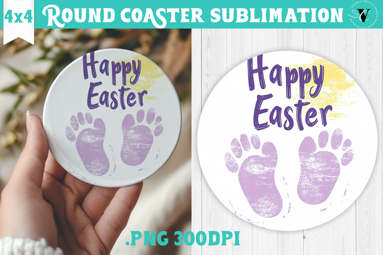 Easter Round Coaster | Watercolor Egg | Happy Easter