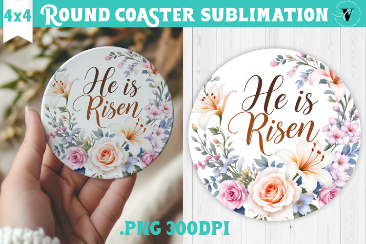 Easter Round Coaster | Watercolor Easter | Happy Easter