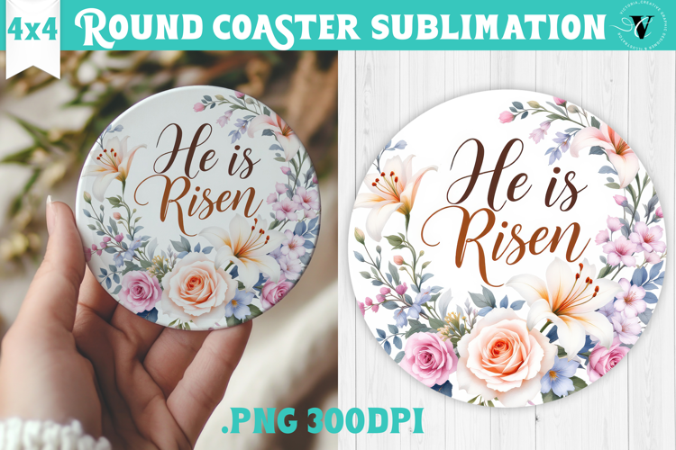 Easter Round Coaster | Watercolor Easter | Happy Easter
