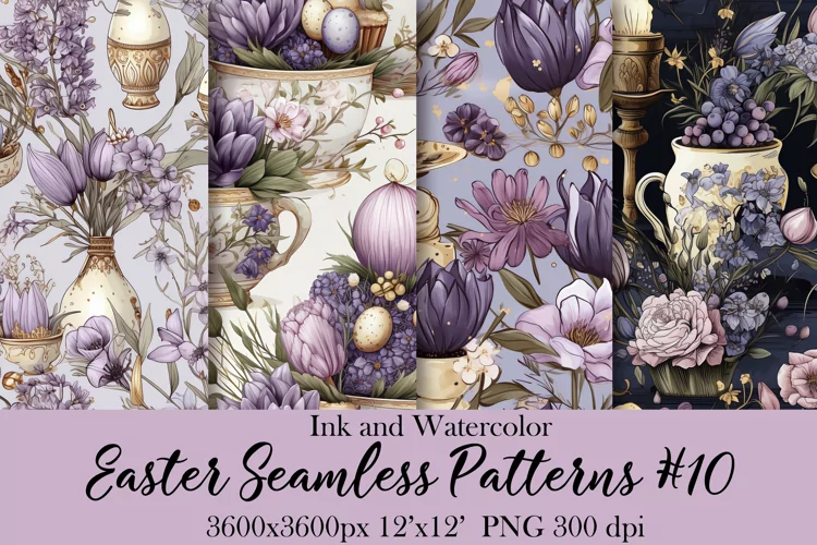 Watercolor Easter Seamless Paper Sublimation|PNG Patterns