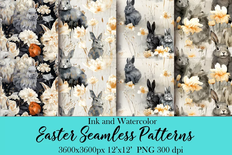 Watercolor Easter Seamless Paper Sublimation|PNG Patterns